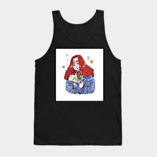 PROTEA girl with protea flower illustration Tank Top